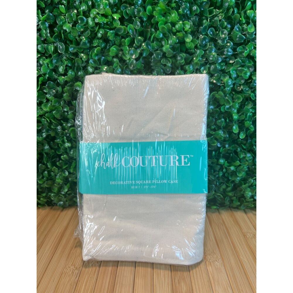 New Chalk Couture 17.5"X17.5" Cotton Canvas DECORATIVE SQUARE PILLOW CASE, 2-PK